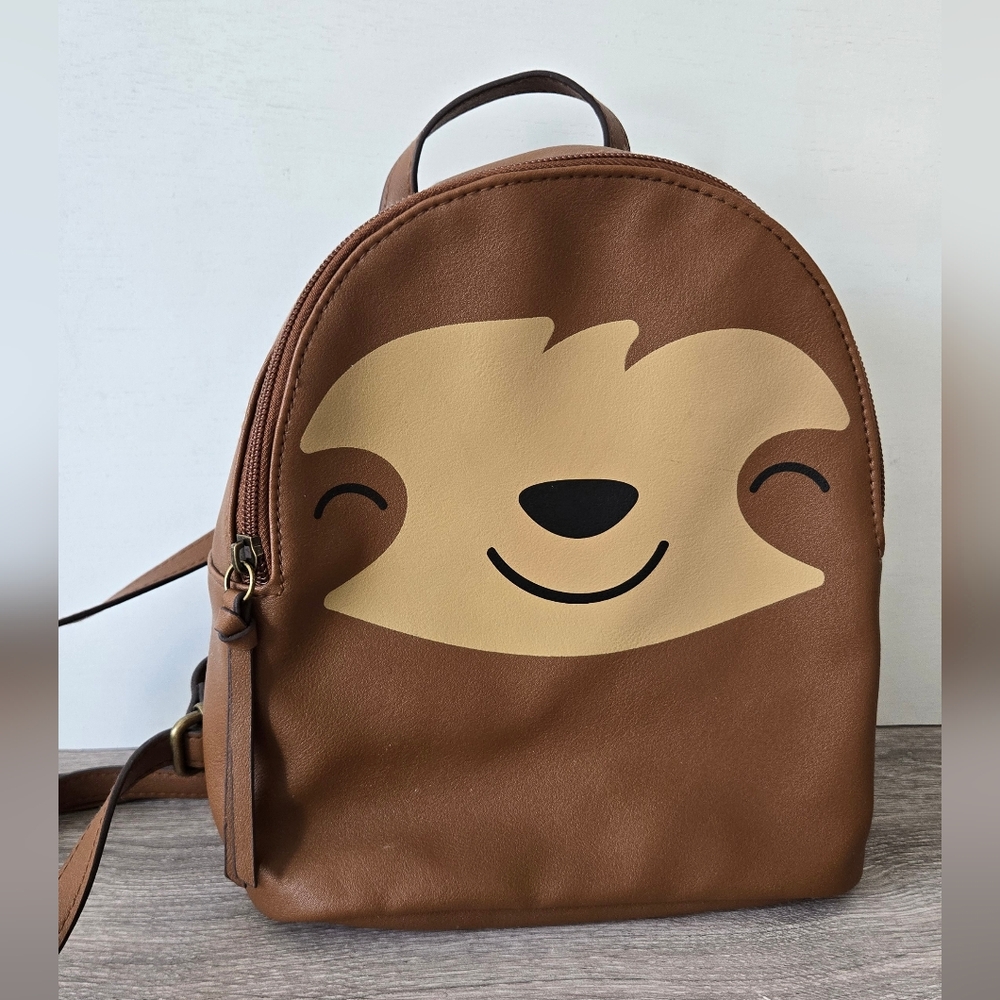 Brown Sloth Face Backpack